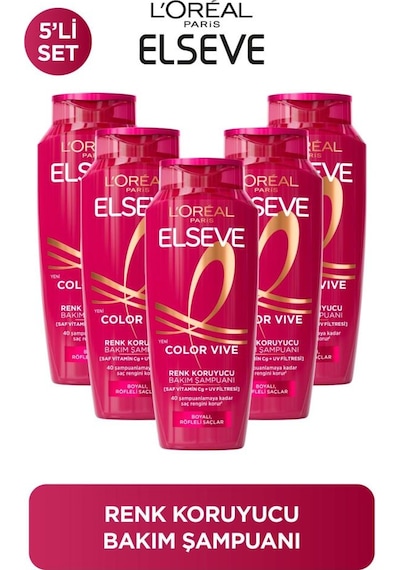 5'li Elseve Color Vive Renk Koruyucu Bakım Şampuanı 300 Ml pkt5colorvivekoruset-10590 Boyalı