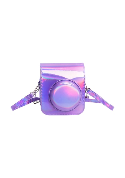 Instax Mini 12 Makine Uyumlu Lila Parlak Deri Kılıf