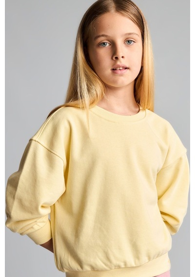 Defacto Relax Fıt Basic Sweatshırt Kız Çocuk E6842a826auyl487 Sarı-yl487