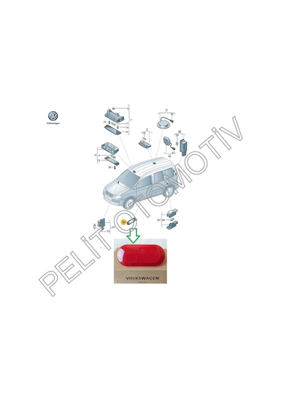 Caddy 2004 2015 Kapı Reflektörü 6q0947419