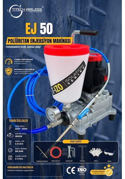 Titech Airless EJ-50 Poliüretan Enjeksiyon Makinesi