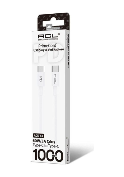 Ack-53 Primecord Pd Type-c To Type-c Usb Şarj Kablosu