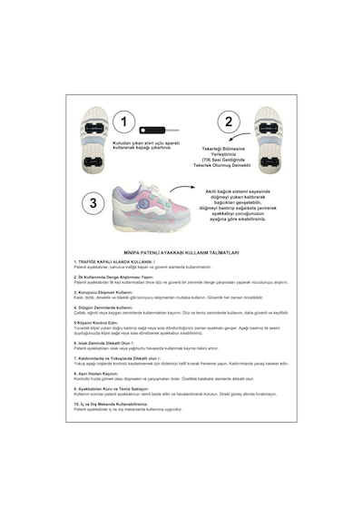 Patenli Işıklı Spor Ayakkabısı & Tekerlekli Sneakers Siyah-sax