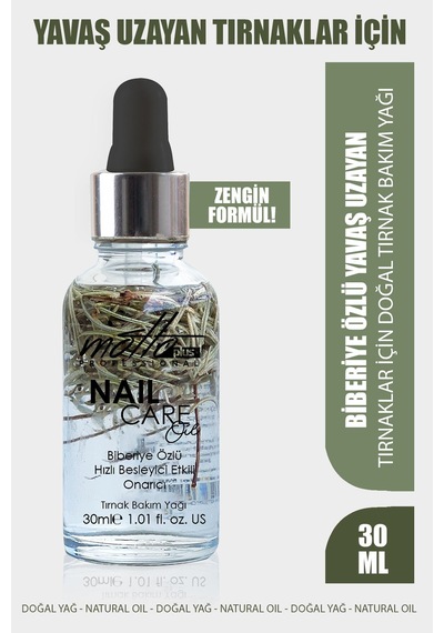 Motto Plus Professional Yavaş Uzayan Tırnaklar İçin Biberiye Özlü Doğal Tırnak Bakım Yağı 30ml