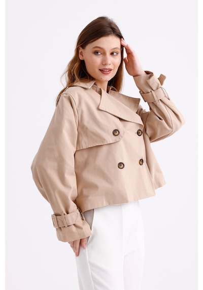 Pastelastore %100 Pamuk Gabardin Astarlı Oversize Geniş Kalıp Kadın Crop Kısa Trençkot 1122 Açık Bej Pastelastore %100 Pamuk Gabardin Astarlı Oversize Geniş Kalıp Kadın Crop Kısa Trençkot 1122 Açık Bej