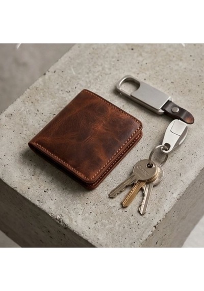 Parla Leather Elegand Kişiye Özel Hakiki Gerçek Deri Minimal Erkek Cüzdan Taba