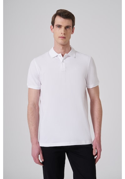 Morven Erkek Beyaz Basic Polo Yaka Dynamic Fit T-shirt 26yc018007600 Beyaz