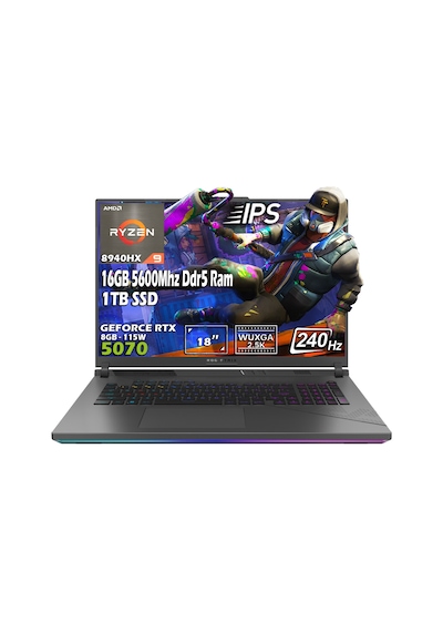 Asus Rog Strix G18 G814PP-S9045 R9 8940HX 16 GB 1 TB SSD RTX5070 18" Free Dos Dizüstü Bilgisayar
