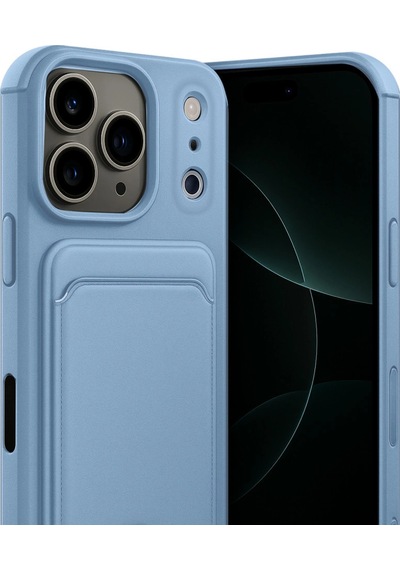 Apple, Uyumlu iPhone 17 Pro Max Kelvin Kartvizitli Silikon Mavi