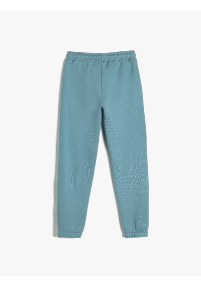 Koton Jogger Eşofman Altı Beli Bağlamalı Şardonlu Mavi 5wkb40109tk Mavi