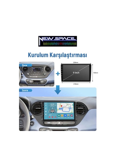 Hyundai İ10 Uyumlu Android 6gb Ram 128gb Rom 8 Çekirdek Carplay Multimedya