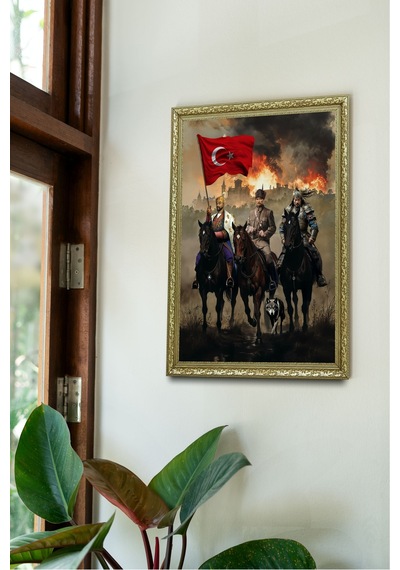 Atatürk 3'lü Önder 60x80 Cm Tablo