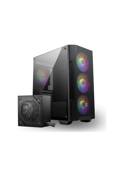 Msı Mag Forge M100a D60 Akrilik Yan Panel 3x120mm 1x120mm Argb Fan 600w 80+ Psu Matx Gamıng Kasa
