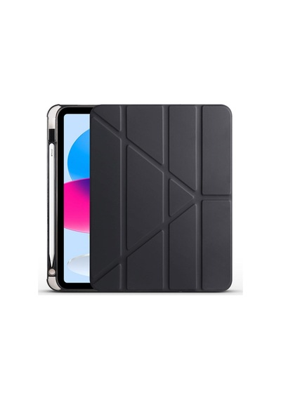 Apple Uyumlu iPad 11.nesil 11" Ve 10.nesil 10.9" , Trifold Standlı, Silikon Arka Korumalı Kılıf. Kapaklı Kılıf