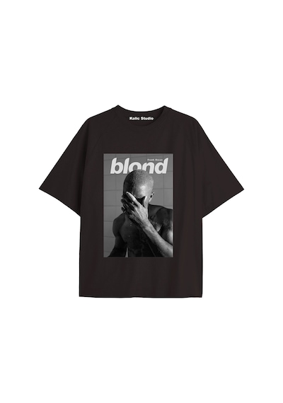 Kalic Studio Unisex Erkek Kadın Blond Frank Ocean Siyah T-shırt Franksiyah2