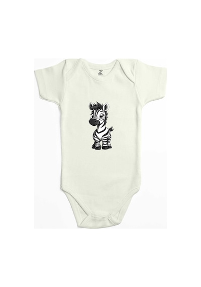Zepplin Giyim Şirin Zebra Siyah Bebek Body Zıbın