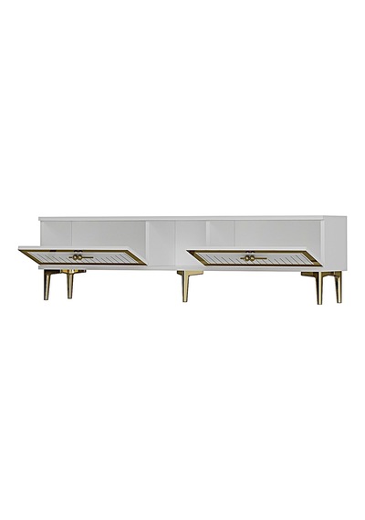 Tsa1503bg - Tunatv150 Tv Stand, Tv Sehpası Beyaz-gold 150cm Beyaz-gold