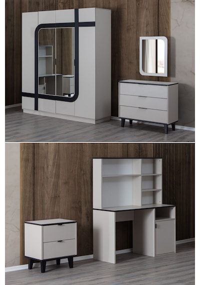 Bali Genç Odası Takımı - 4 Kapaklı Dolap, Çalışma Masası, Şifonyer, Komodin Çok Renkli Bali Genç Odası Takımı - 4 Kapaklı Dolap, Çalışma Masası, Şifonyer, Komodin Çok Renkli