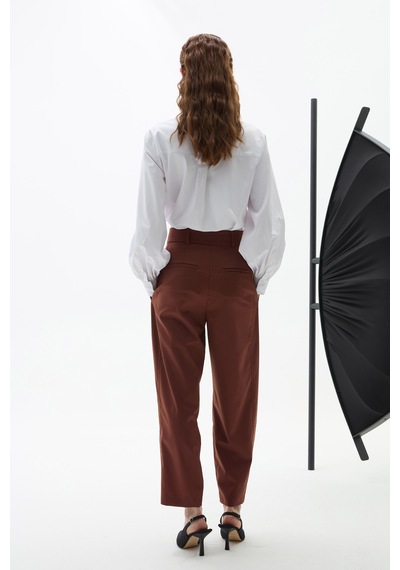Rebellion Nicola Wool Pants Kahverengi