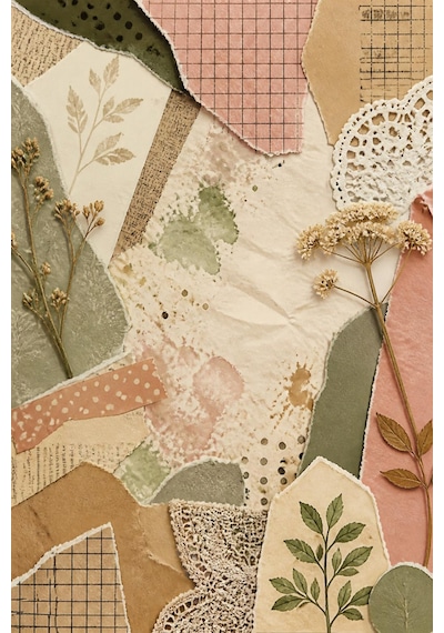 10 Sayfa Vintage Arka Plan Etiketi Vintage Ajanda Scrapbook Journal 0