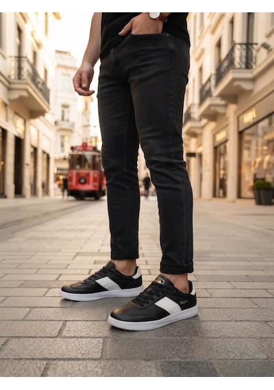 Kappa Kp-1077m Rahat Kauçuk Taban Sneaker Erkek Ayakkabı SİYAH-BEYAZ