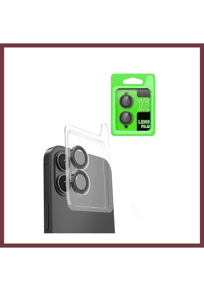 Storeşahin Apple İphone 16 Uyumlu Raze Metal Kamera Lens - Siyah Shn0720 Siyah-