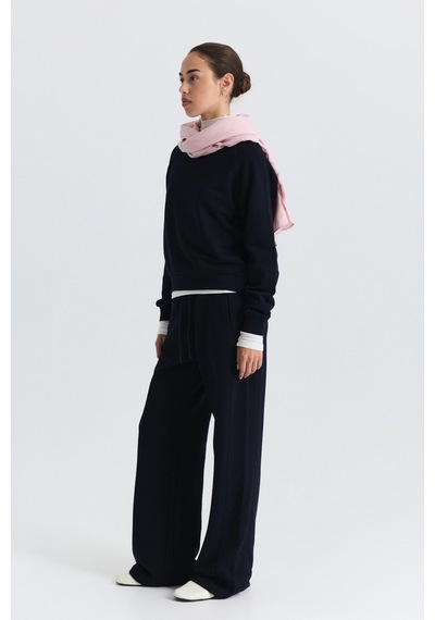 Antioch Bisiklet Yaka Sweatshirt Ve Geniş Paça Pantolon Takım Lacivert