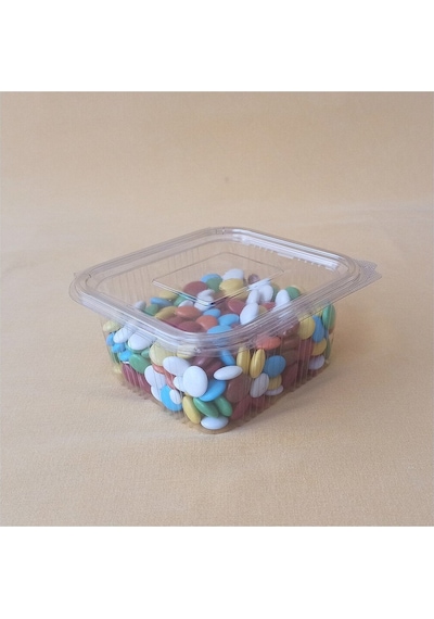 Plastik Sızdırmaz Kap 500 Cc Kendinden Kapaklı 100'lü Şefaf