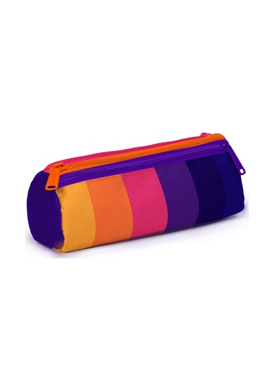Coral High Renkli Çizgili 3 Lü Okul Çanta Seti Set0123674 Lacivert - Turuncu