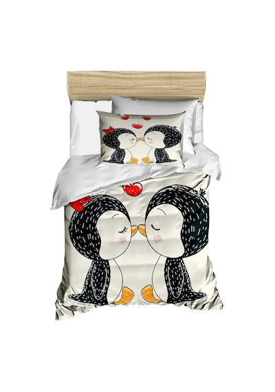 Yenidoğan Kız Bebek Nevresim Takımı &amp;#37;100 Pamuklu Penguen
