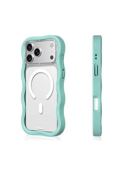 Apple Uyumlu iPhone 17 Pro Max  Kılıf M-safe Şarj Özellikli Youngkit Wave Clear Serisi Kapak Açık Mavi Açık Mavi