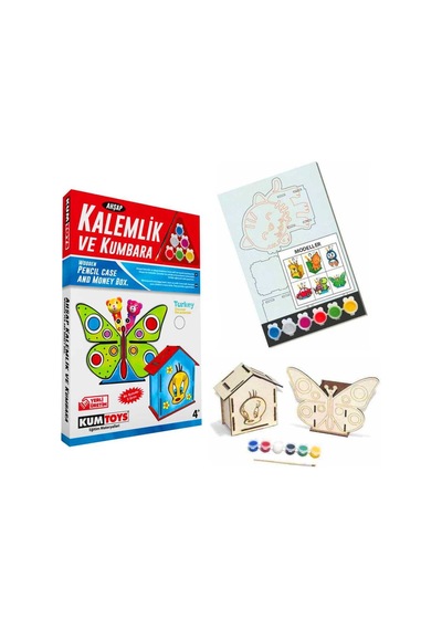 Ahşap Kalemlik Ve Kumbara Boyama Seti 4 Yaş+
