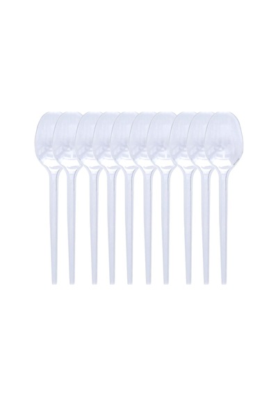 Pratikon Pr-1142 Şeffaf Plastik Kaşık - 10 Adet- 50'li Paket