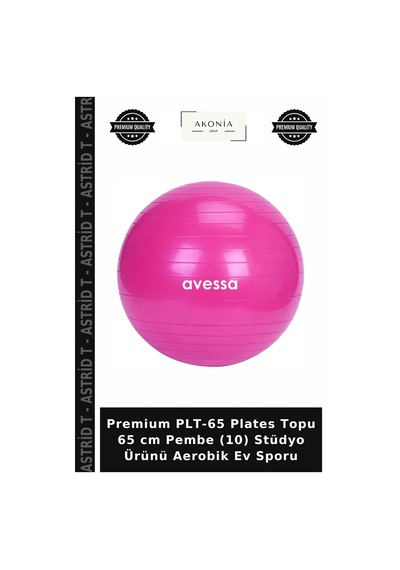 Premium Plt-65 Plates Topu 65 Cm Pembe 10 Stüdyo Ürünü Aerobik Ev Sporu