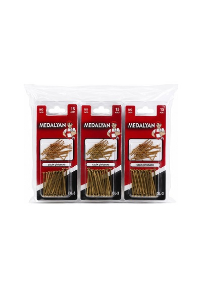 Medalyan Çelik Çivi Sarı Tp Tel 3x50- 12'li Paket 3 X 50