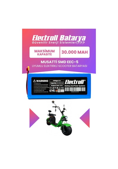 Musatti Smd Eec-5 Uyumlu Batarya Maksimum Kapasite 60v 30ah Elektrikli Scooter Bataryası Diğer