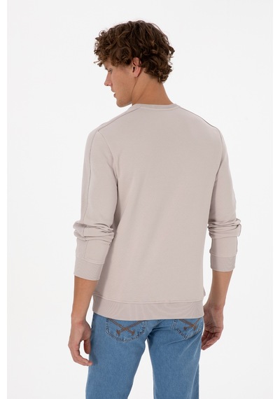 U.S. Polo Assn. Erkek Regular Fit Bisiklet Yaka Taş Sweatshirt 50315598-VR049