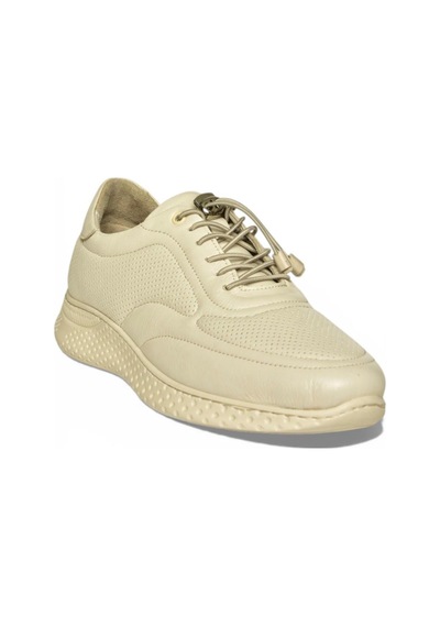 Fox Shoes Y999255803 Bej Hakiki Deri Kadın Spor Ayakkabı Sneakers Bej