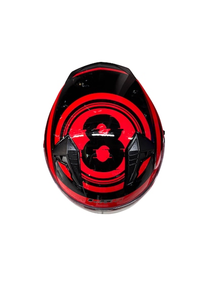 Kask Ls5 Marka Çenesiz Yarım Kask Siyah - Kırmızı