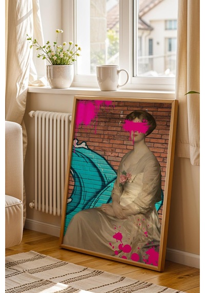 Klasik Portre Graffiti Çerçeveli Tablo Ofis Ve Ev İçin Modern Tasarım Altered Art