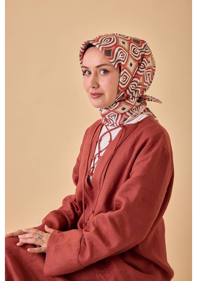 Silk Home Twill İpek Eşarp 11470-38 Beyaz, Çilek Kırmızısı, Bordo