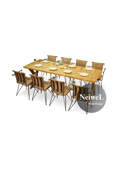 Neiwel Koen Doğal Ahşap Mutfak Ve Yemek Masası-70-120 Açık Ceviz