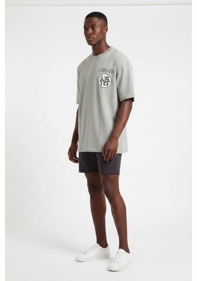 Blow Up Future Gen Son Goku Gri Oversize Erkek T-shirt 141614 SİYAH