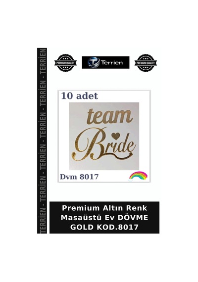 Premium Altın Renk Masaüstü Ev Dövme Gold Kod.8017