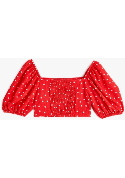 Koton Crop Bluz Kısa Balon Kollu Fiyonk Detaylı Puantiyeli Kırmızı Desenli 4skg10043ak Kırmızı Koton Crop Bluz Kısa Balon Kollu Fiyonk Detaylı Puantiyeli Kırmızı Desenli 4skg10043ak Kırmızı
