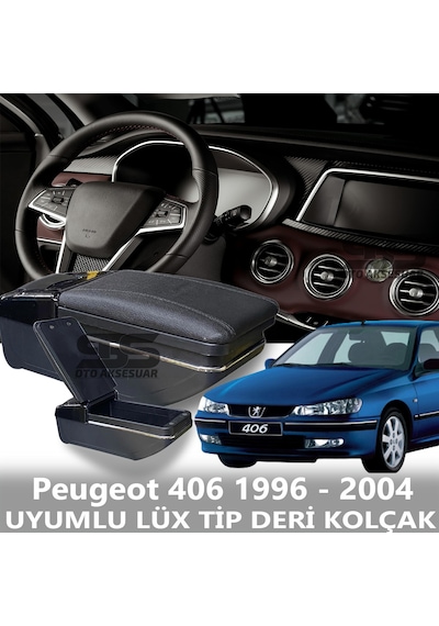 Peugeot 406 1996 - 2004 Uyumlu Premium Deri Kol Dayama Kolçak Lüx Tip