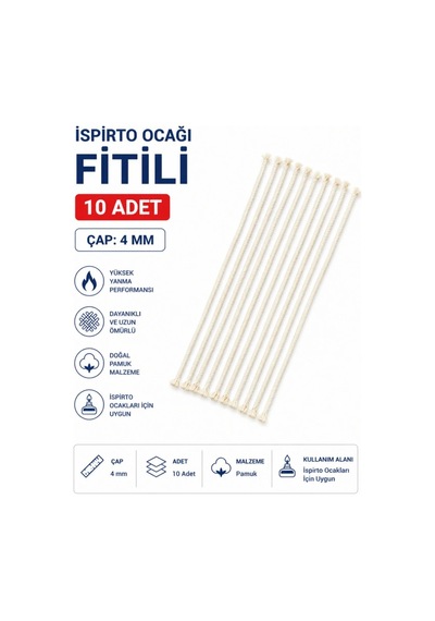 Ispirto Ocağı Fitili 10 Adet Çap: 4 Mm