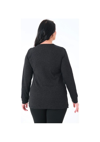 Lady Majestic Kadın Büyük Beden Sweatshirt Mavi