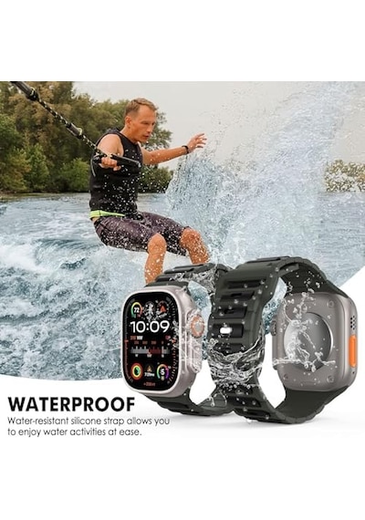 Apple Watch 10 9 8 7 6 Se Ultra Uyumlu 42 44 45 46 49mm Çift Renk Bakla Desen Hibrit Silikon Kordon
