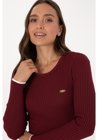 U.S. Polo Assn. Kadın Bordo Bisiklet Yaka Kazak 50314780-VR014